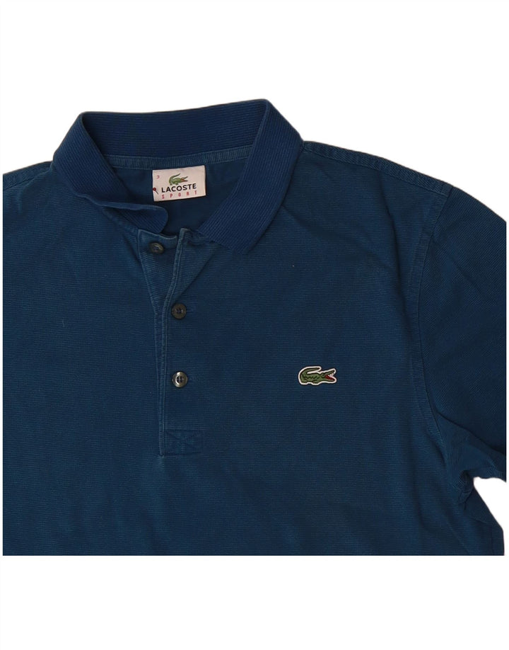 LACOSTE Mens Polo Shirt Size 3 Small Blue Cotton