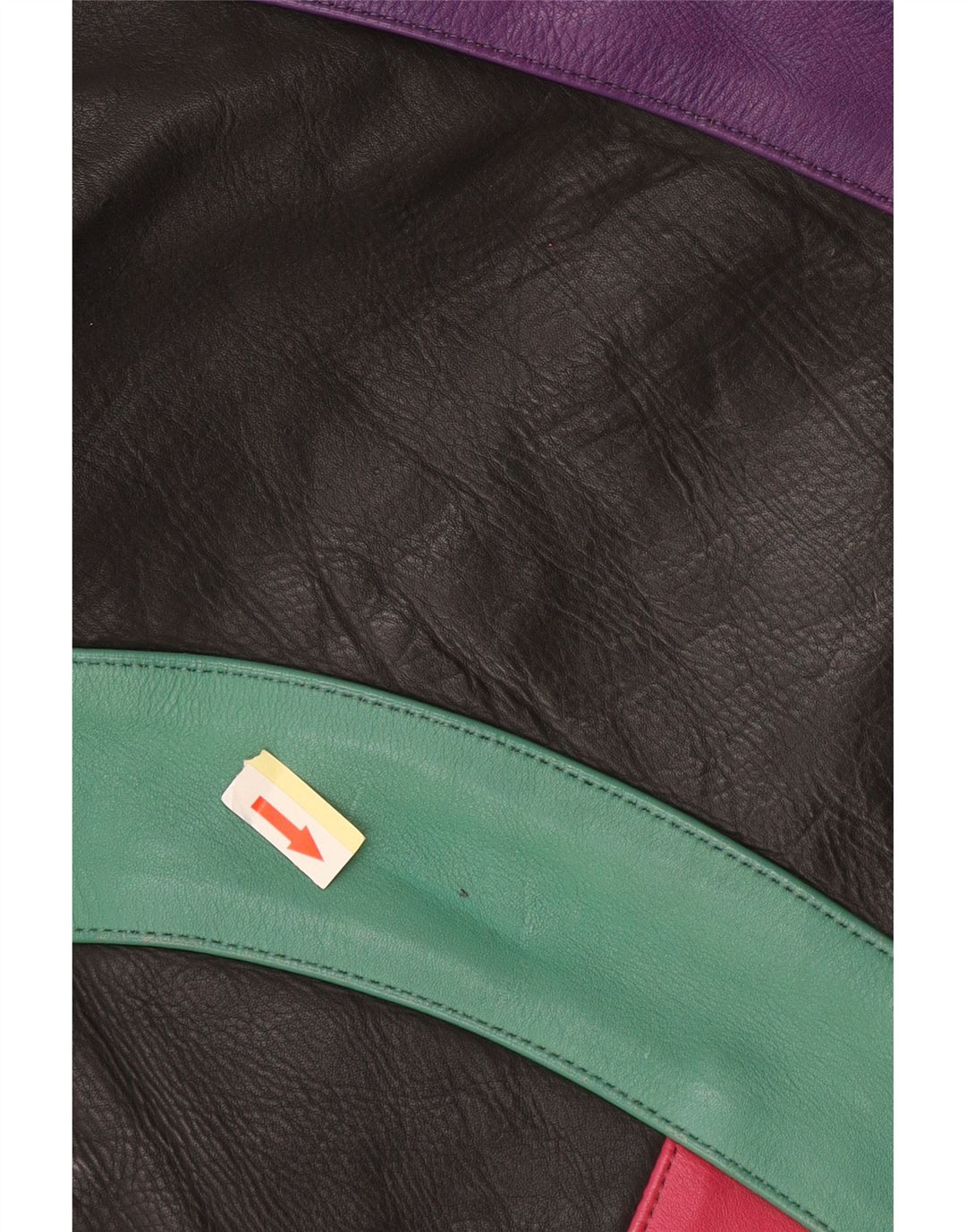 ROLEFF Γυναικείο Crop Jacket UK 14 Large Black Colourblock Δερμάτινη μοτοσυκλέτα