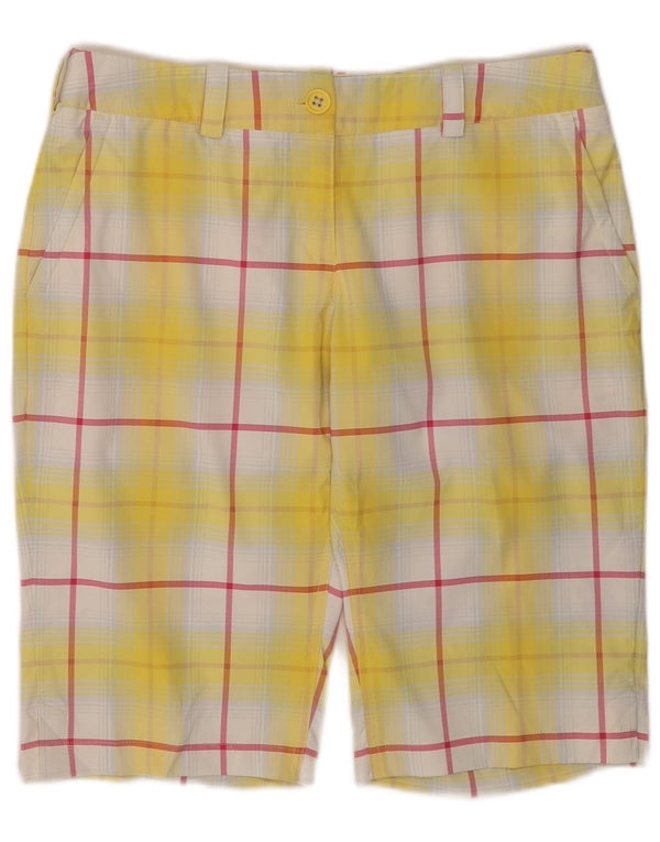 Nike γυναικείο σορτς chino γκολφ Dri Fit UK 12 Medium W32, κίτρινο καρό