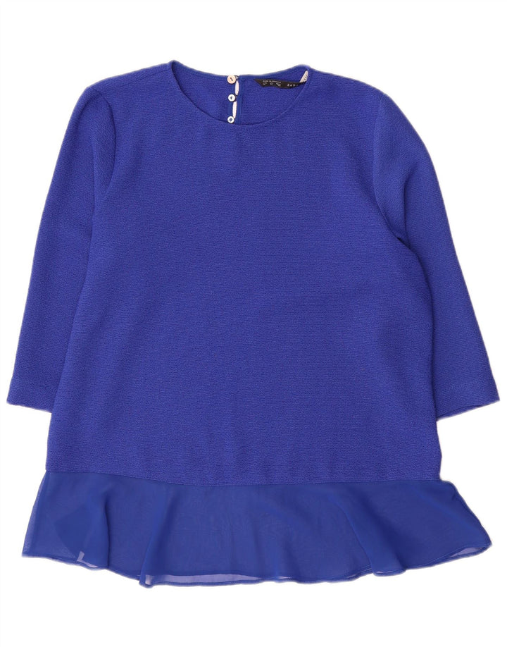 Zara Γυναικεία Μπλούζα 3/4 Μπλούζα UK 18 XL Μπλε