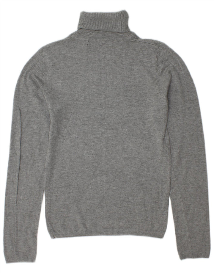 Zara Γυναικείο πουλόβερ με ρολό λαιμόκοψη UK 10 Small Grey Rayon
