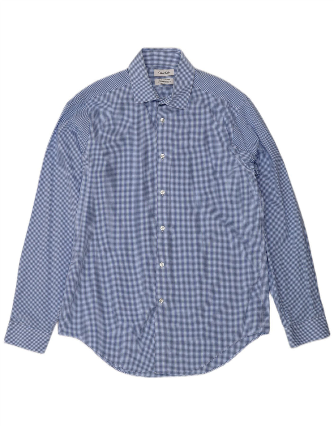 Ανδρικό πουκάμισο Calvin Klein Slim Fit Size 16 Large Blue Gingham