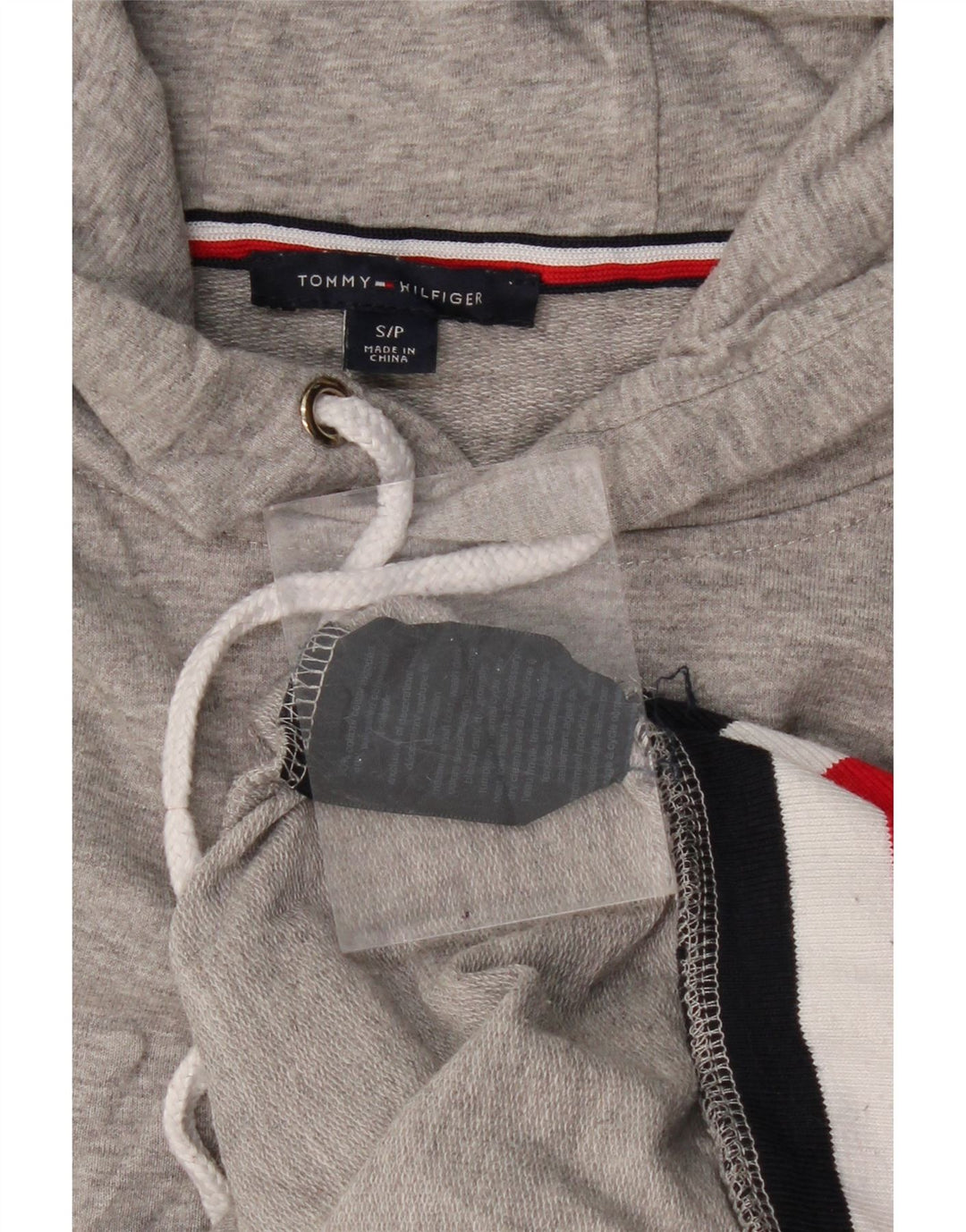TOMMY HILFIGER Γυναικεία γραφικά φούτερ με κουκούλα UK 10 Small Grey Flecked