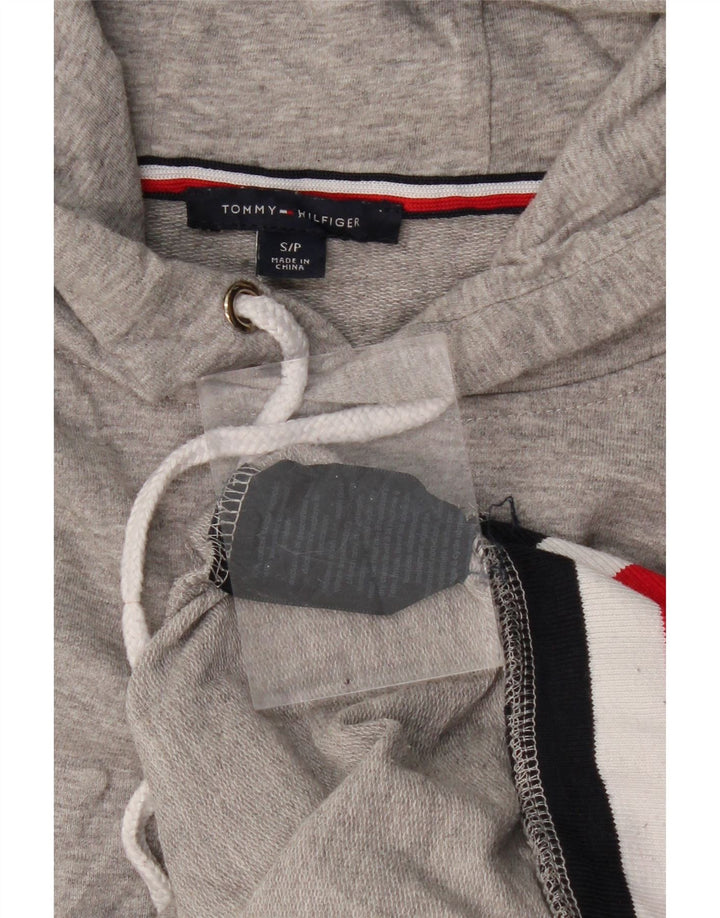 TOMMY HILFIGER Γυναικεία γραφικά φούτερ με κουκούλα UK 10 Small Grey Flecked