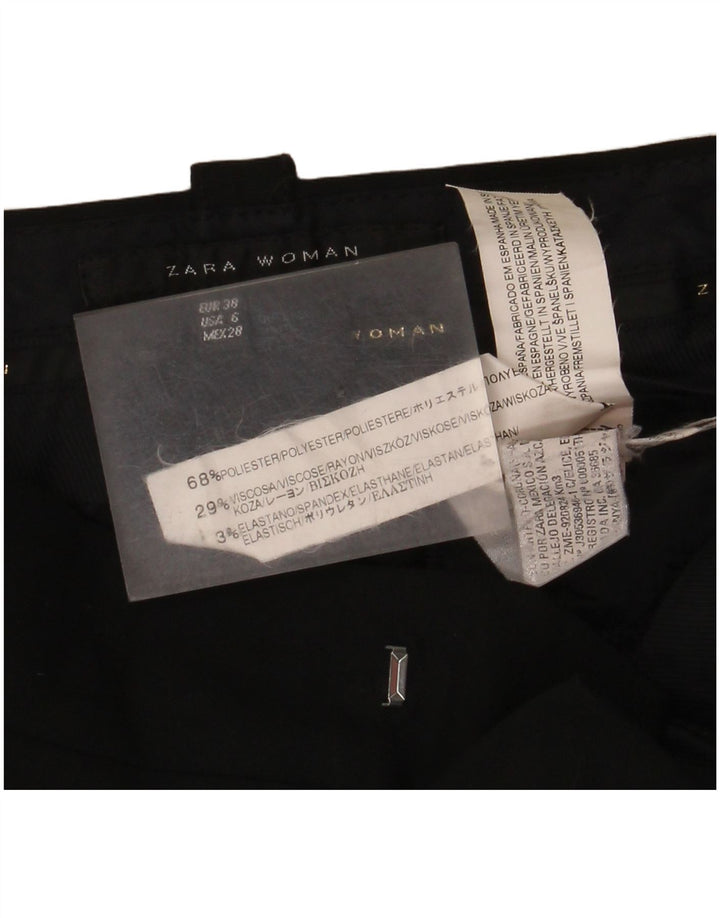 Zara γυναικείο φαρδύ παντελόνι EU 38 Small W28 L32 μαύρο πολυεστέρα