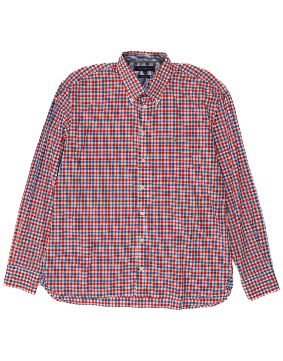 Tommy Hilfiger Ανδρικό πουκάμισο Custom Fit 2XL Red Gingham Cotton