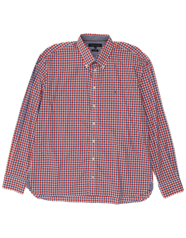 Tommy Hilfiger Ανδρικό πουκάμισο Custom Fit 2XL Red Gingham Cotton