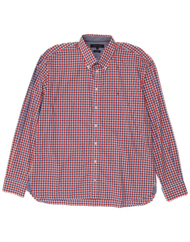 Tommy Hilfiger Ανδρικό πουκάμισο Custom Fit 2XL Red Gingham Cotton