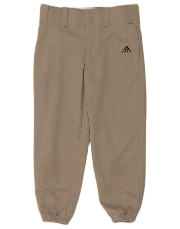 Adidas Boys Tracksuit Trousers Joggers 8-9 ετών Small Grey Polyester