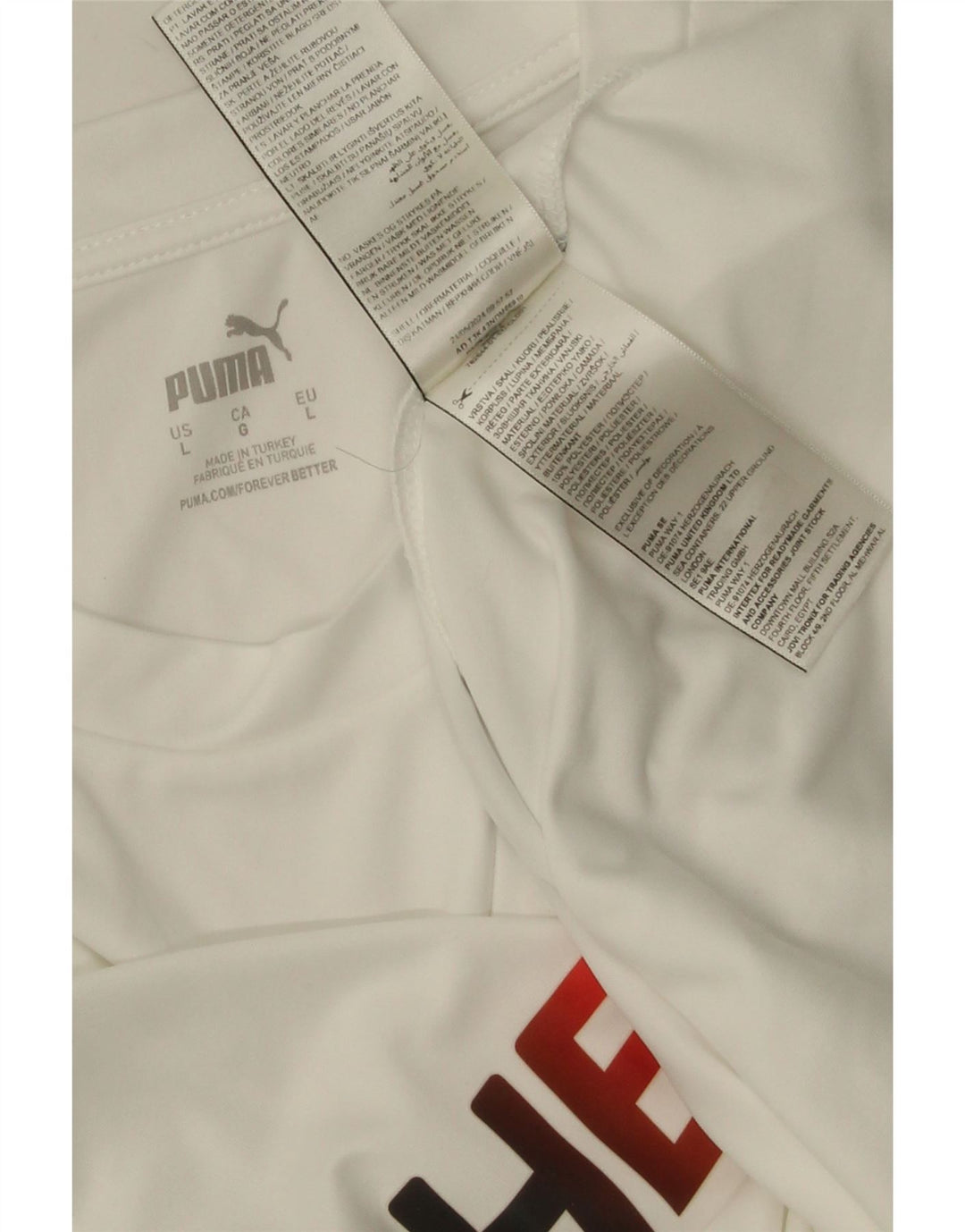 Γραφικό T-Shirt Puma Mens Deutshland Top Large White Polyester
