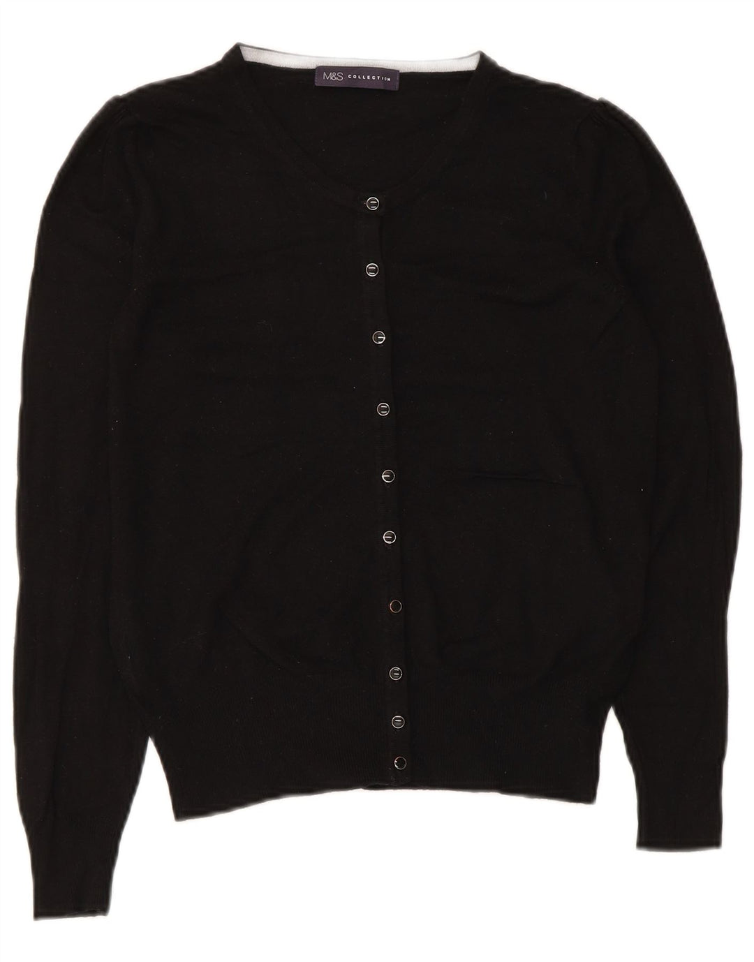 Zara Γυναικεία Ζακέτα UK 8 Small Black Viscose