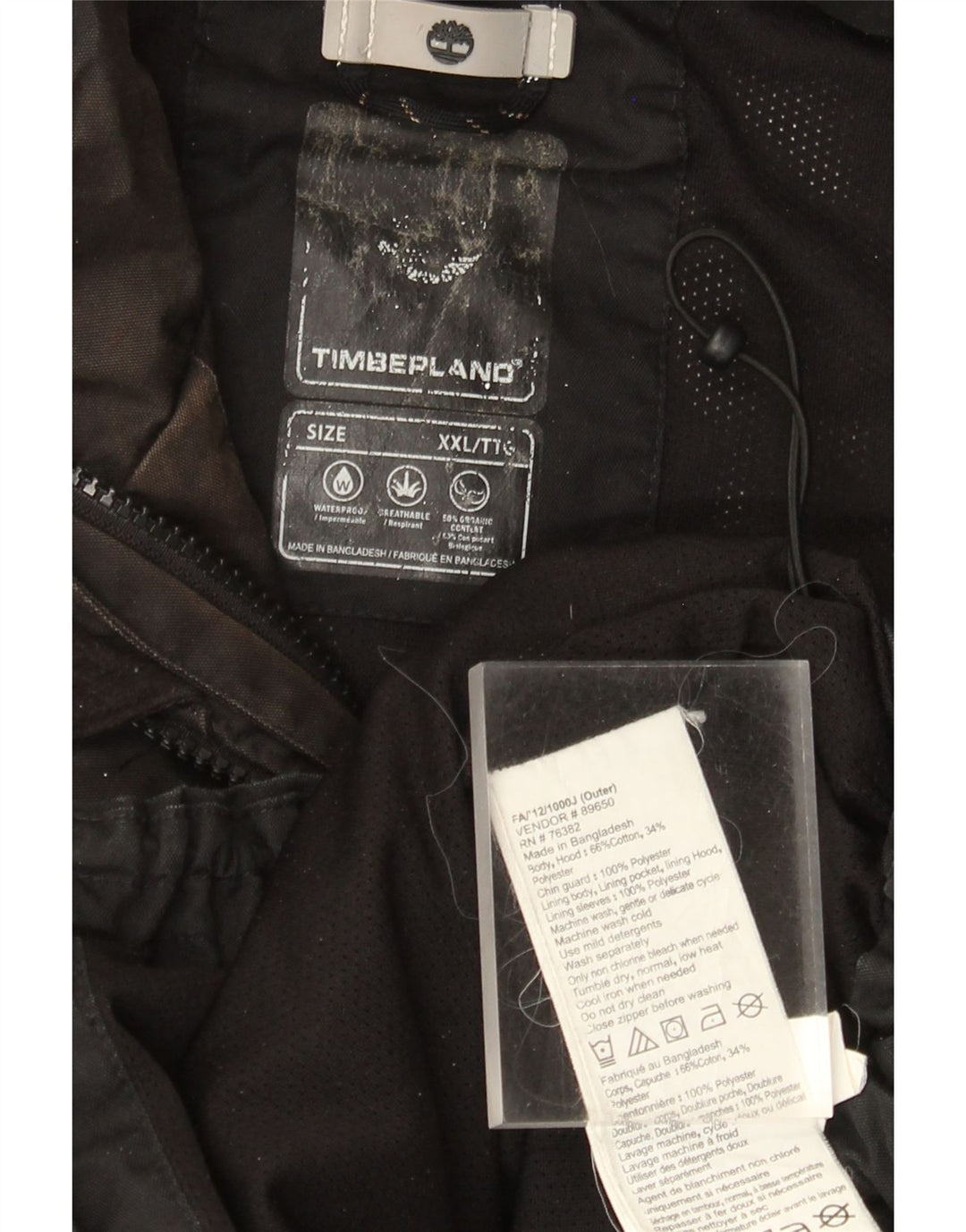 Ανδρικό μπουφάν Timberland Windbreaker UK 44 2XL Μαύρο βαμβακερό
