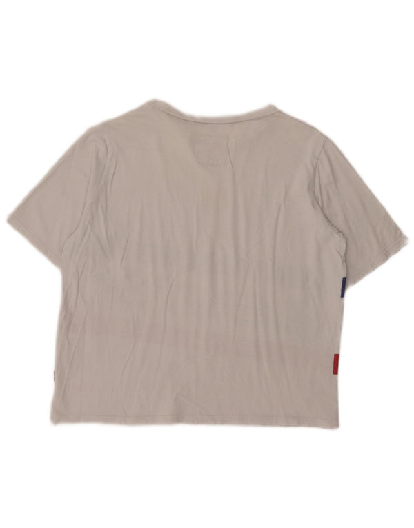 Levi's Girls Crop Graphic T-Shirt Top 13-14 Years White Colourblock Cotton