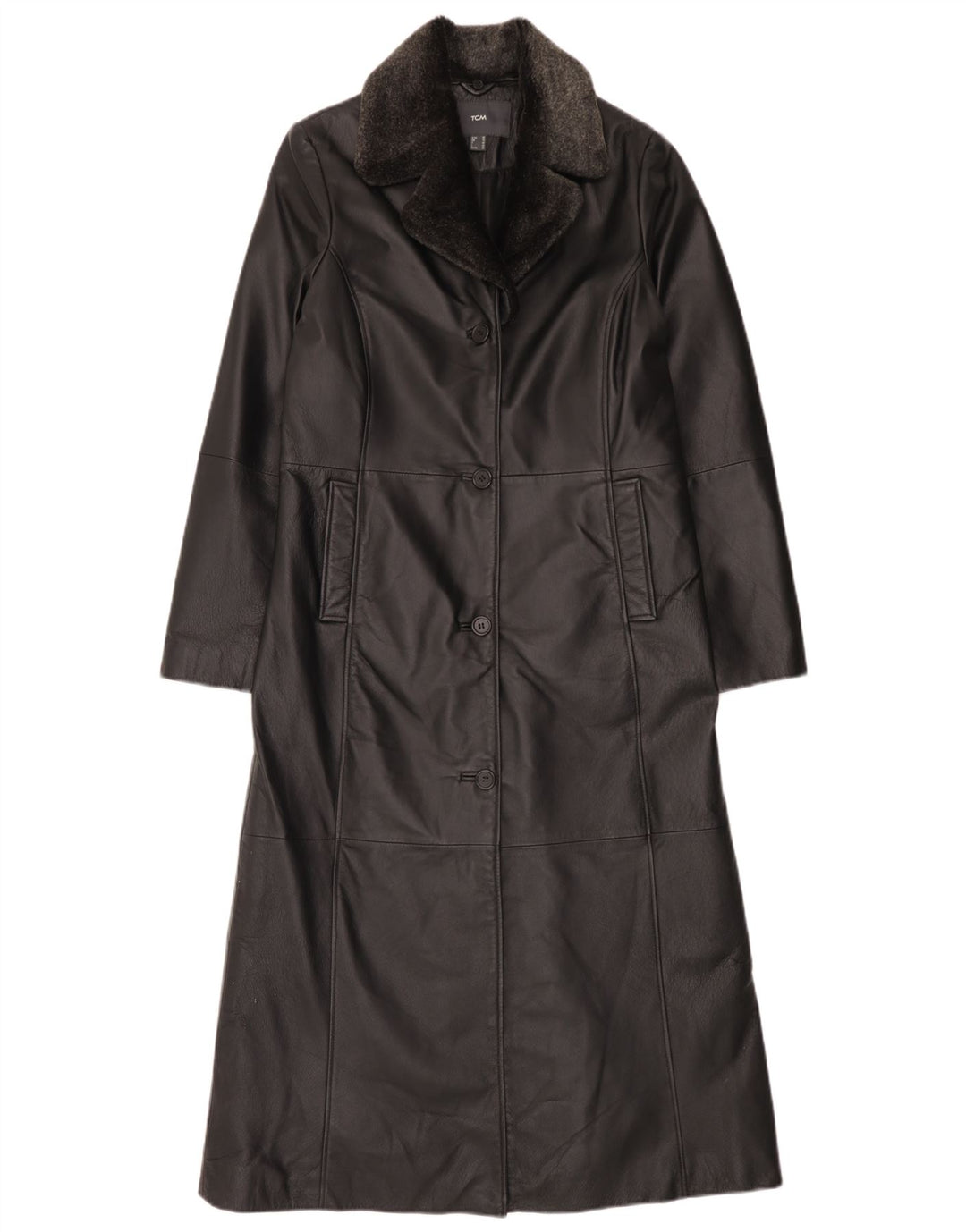 TCM Γυναικείο Δερμάτινο Παλτό UK 12 Medium Black Leather