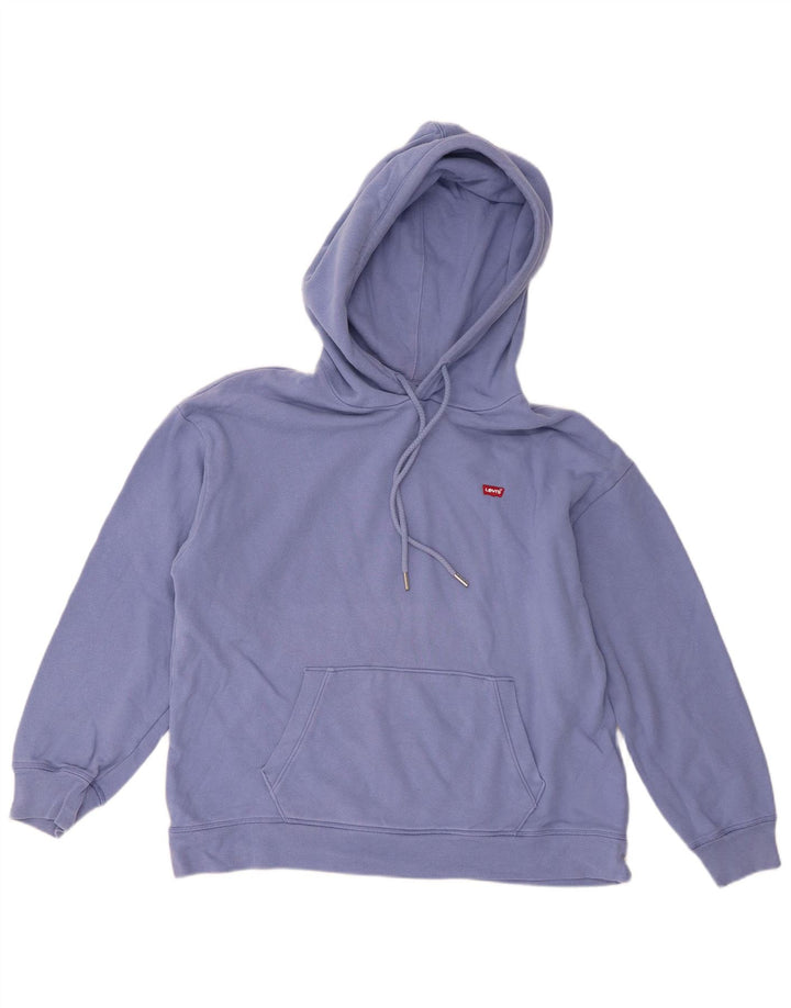 Γυναικείο Levi's Loose Fit Hoodie Jumper UK 14 Medium Blue Cotton