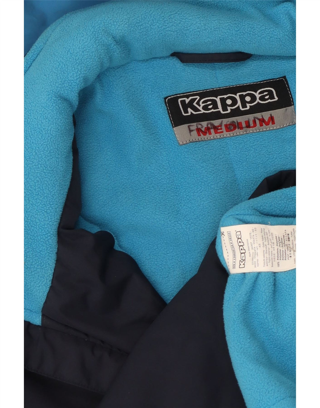 Ανδρικό μπουφάν Kappa γραφικό αντιανεμικό UK 38 Medium Navy Blue Colourblock