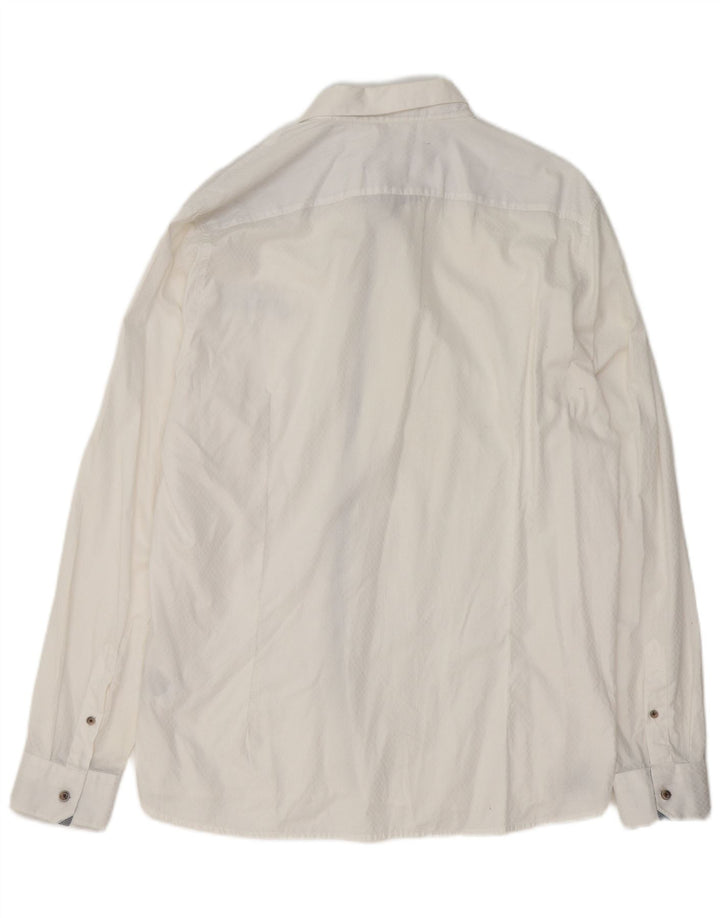 Ανδρικό πουκάμισο Ted Baker Νούμερο 6 2XL Λευκό βαμβακερό