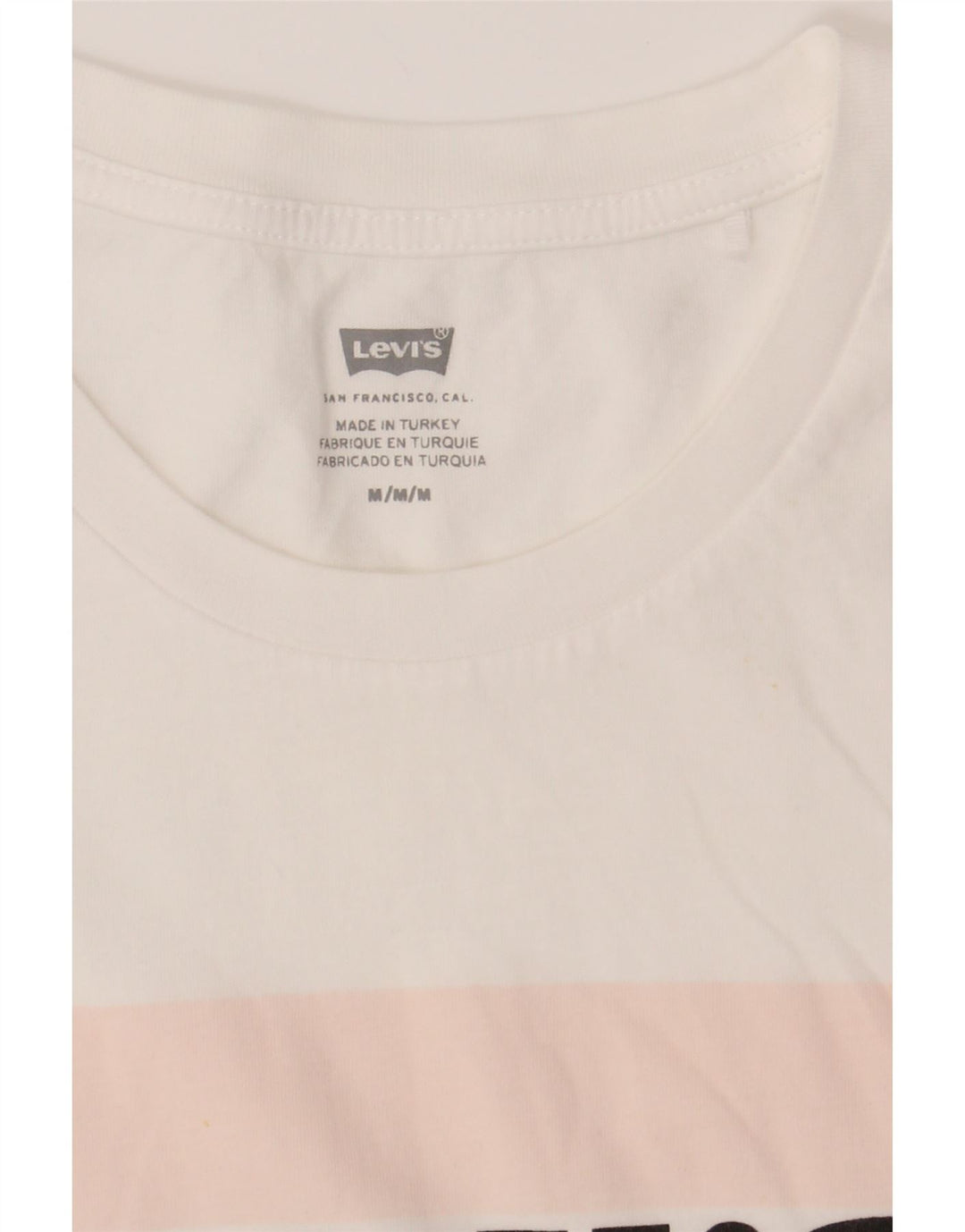 LEVI'S Womens Graphic T-Shirt Top UK 12 Medium White Cotton Vintage Levi's and Second-Hand Levi's from Messina Hembry 