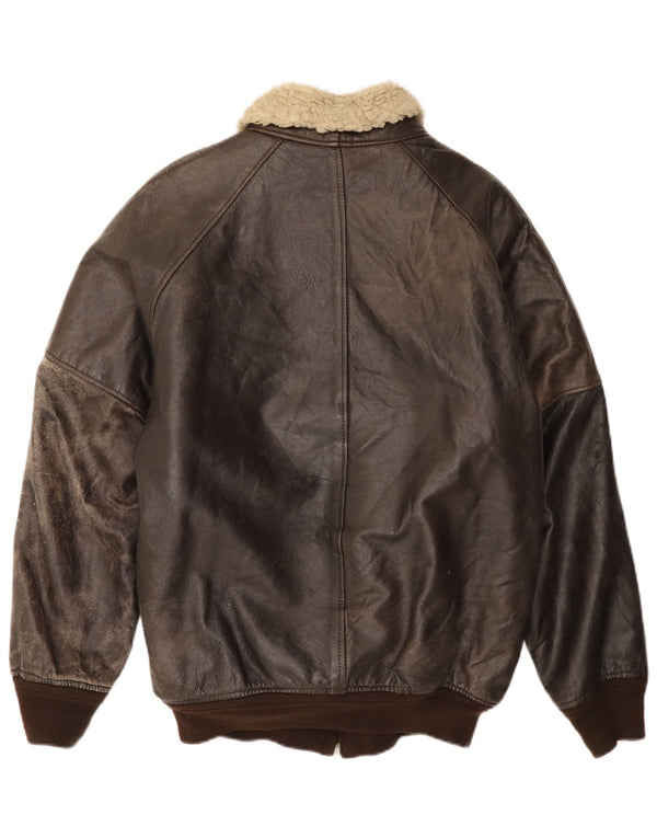 Vintage Ανδρικό Δερμάτινο Σέρπα Μπουφάν IT 52 XL Καφέ