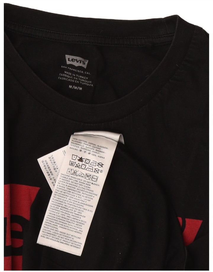 Γυναικείο γραφικό μπλουζάκι Levi's Top UK 14 μεσαίο μαύρο βαμβακερό