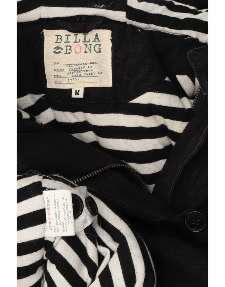 Billabong γυναικείο μπουφάν Parka με κουκούλα UK 14 μεσαίο μαύρο βαμβακερό