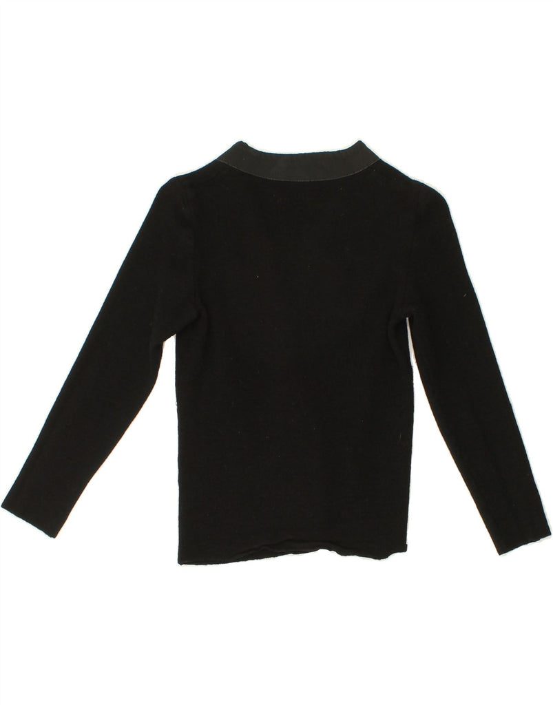 SALVATORE FERRAGAMO Womens 3/4 Sleeve Cardigan Sweater UK 8 Small Black Vintage Salvatore Ferragamo and Second-Hand Salvatore Ferragamo from Messina Hembry 