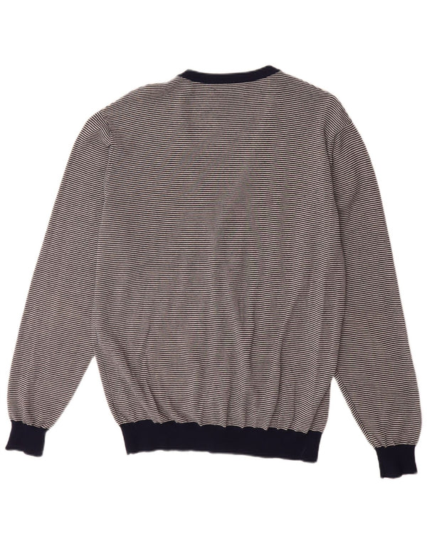 FRED PERRY Ανδρικό πουλόβερ ζακέτα XL Μαλλί Merino με ρίγες σε μπλε μπλέ