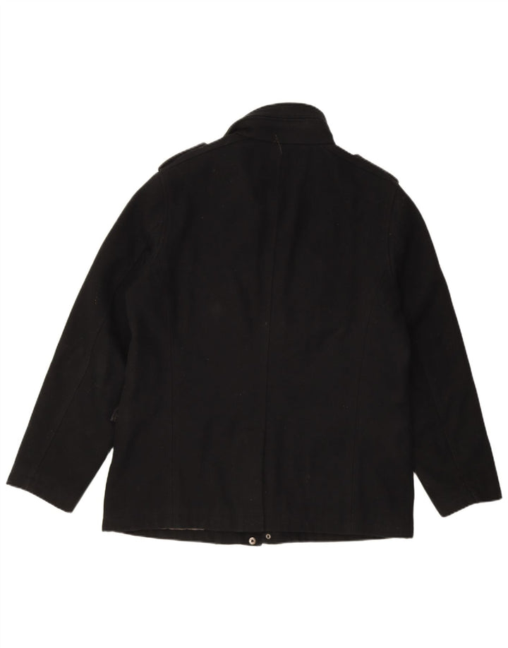 Ben Sherman Mens Utility Jacket UK 40 Large Black Wool