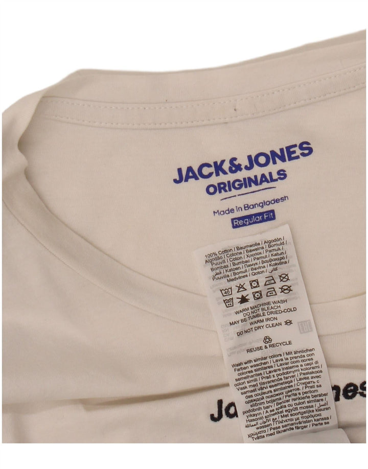 JACK & JONES Ανδρικό μπλουζάκι με αυθεντικά μπλουζάκια τοπ Μικρό λευκό χρώμα, βαμβακερό