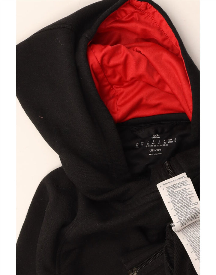 Γυναικείο πουλόβερ ADIDAS Climalite Zip Hoodie UK 4/6 XS μαύρο πολυεστέρα
