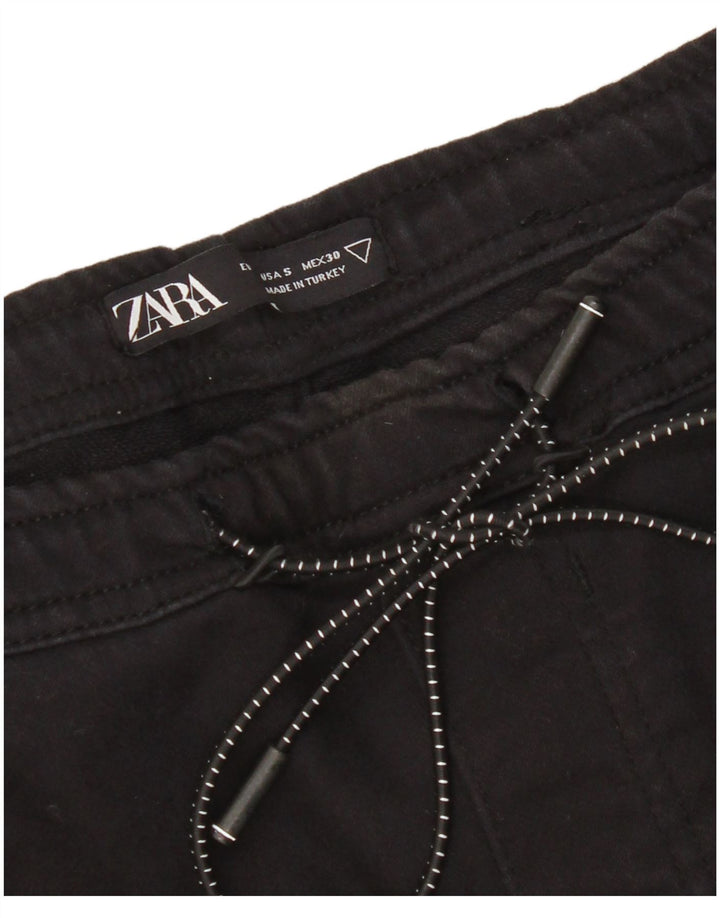 Zara Γυναικεία φόρμα Cargo Παντελόνι UK 8 Small Black