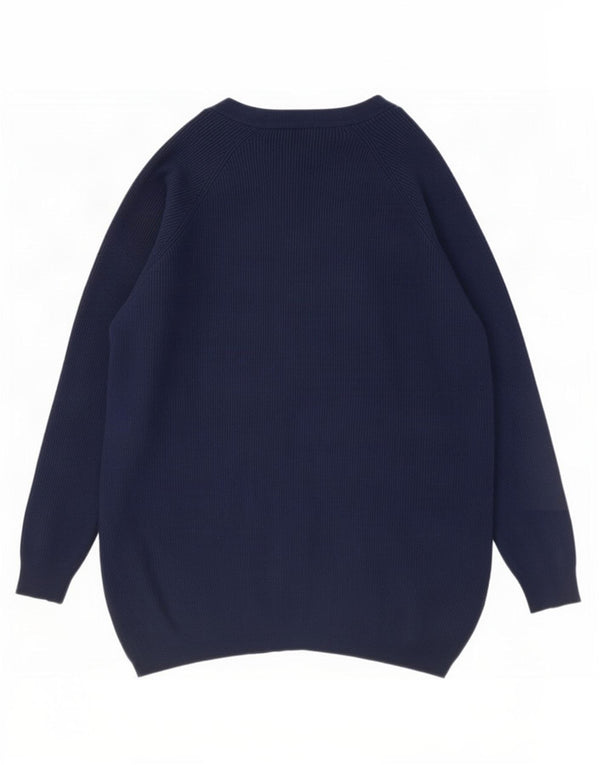 Marks & Spencer Γυναικείο ανοιχτό πουλόβερ UK 14 Medium Navy Blue Viscose