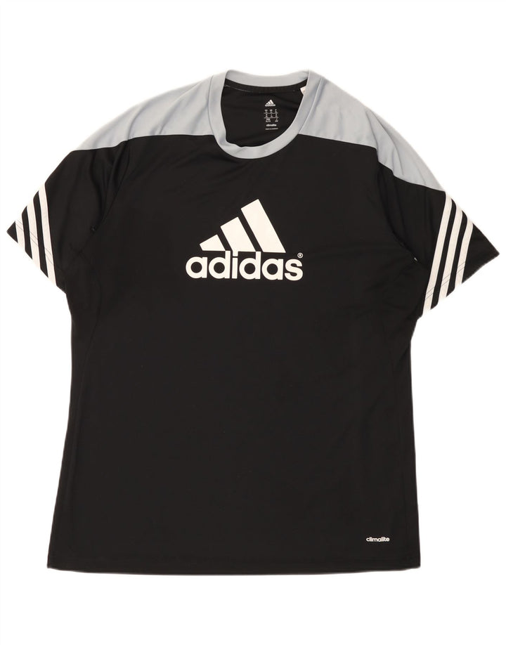 Ανδρικό γραφικό μπλουζάκι ADIDAS Climalite Top XL Μαύρο πολύχρωμο πολυεστέρα