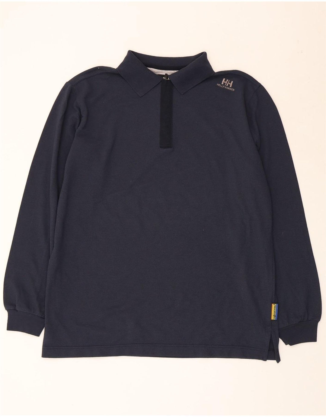 HELLY HANSEN Ανδρικό μακρυμάνικο πουκάμισο πόλο με φερμουάρ, μεσαίο μπλε βαμβακερό