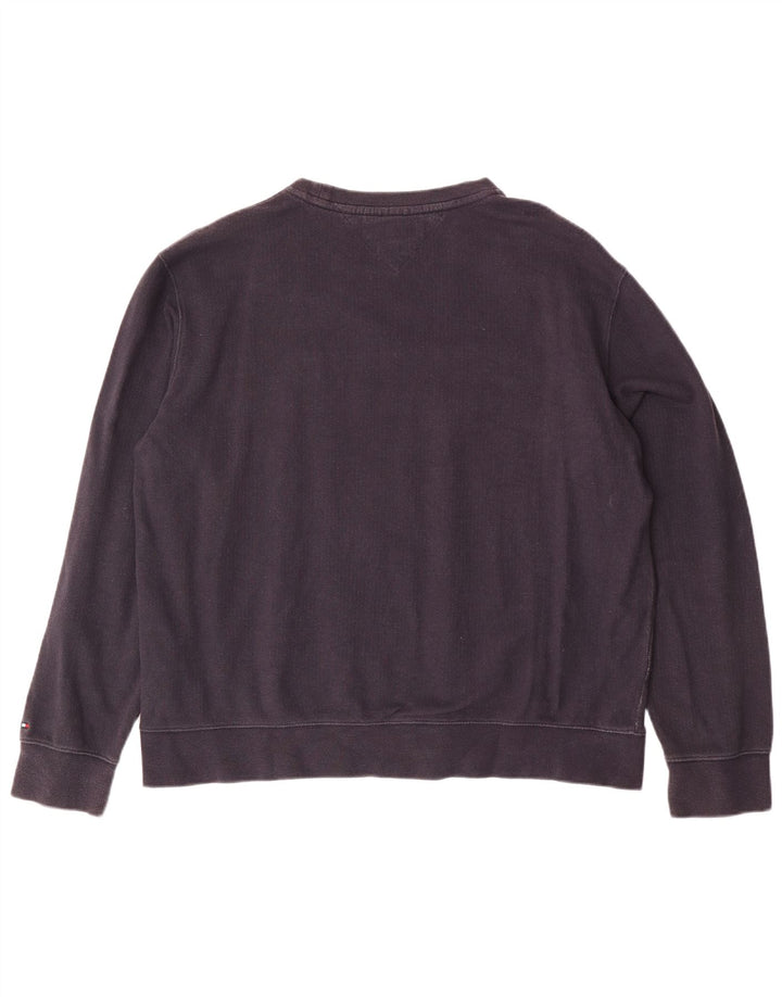 TOMMY HILFIGER Ανδρικό γραφικό φούτερ Jumper 2XL Navy Blue Cotton