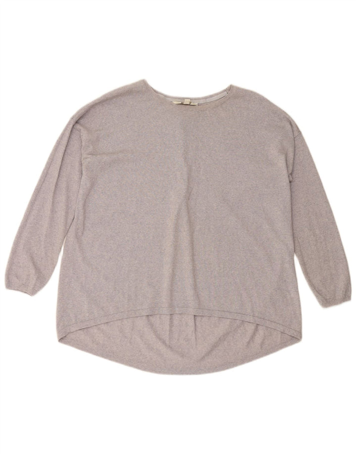 MONSOON Γυναικείο πουλόβερ με λαιμό σκάφος σε φόρμα UK 14 μεσαίο μοβ μαλλί