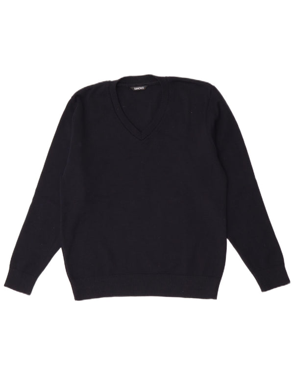 Vintage Γυναικείο πουλόβερ με V λαιμόκοψη IT 42 Medium Navy Blue