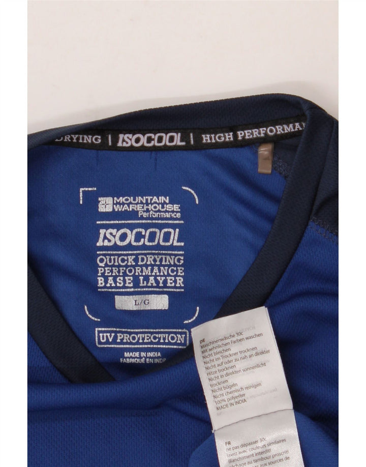 MOUNTAIN WAREHOUSE Ανδρικό IsoCool T-Shirt Top Large Blue Colourblock