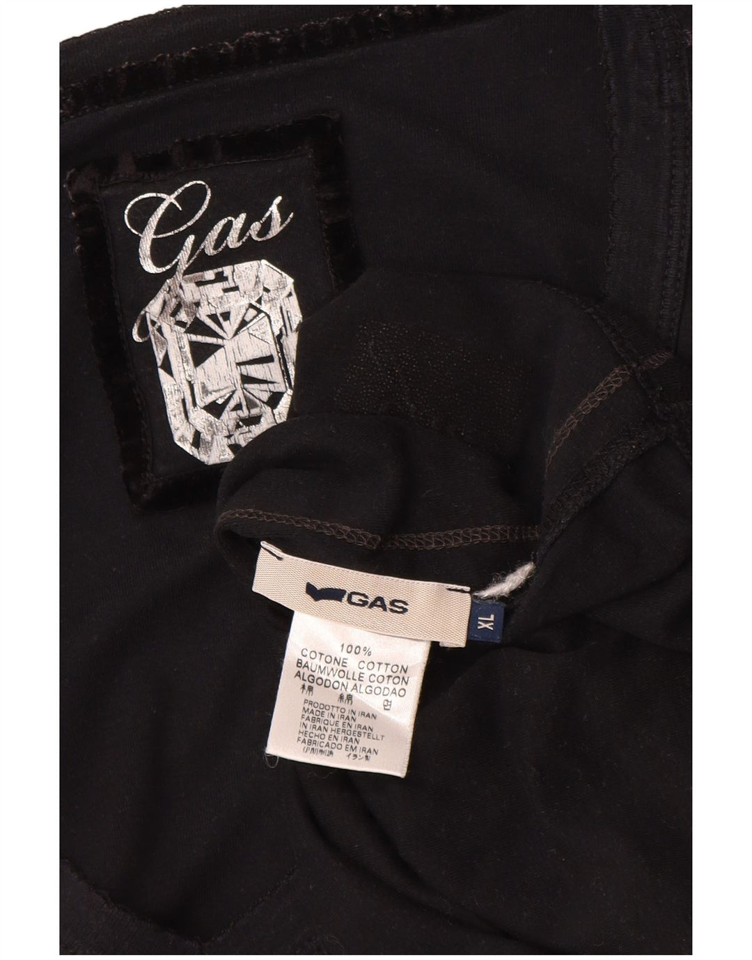 Γυναικείο μπλουζάκι GAS μακρυμάνικο UK 18 XL μαύρο βαμβακερό