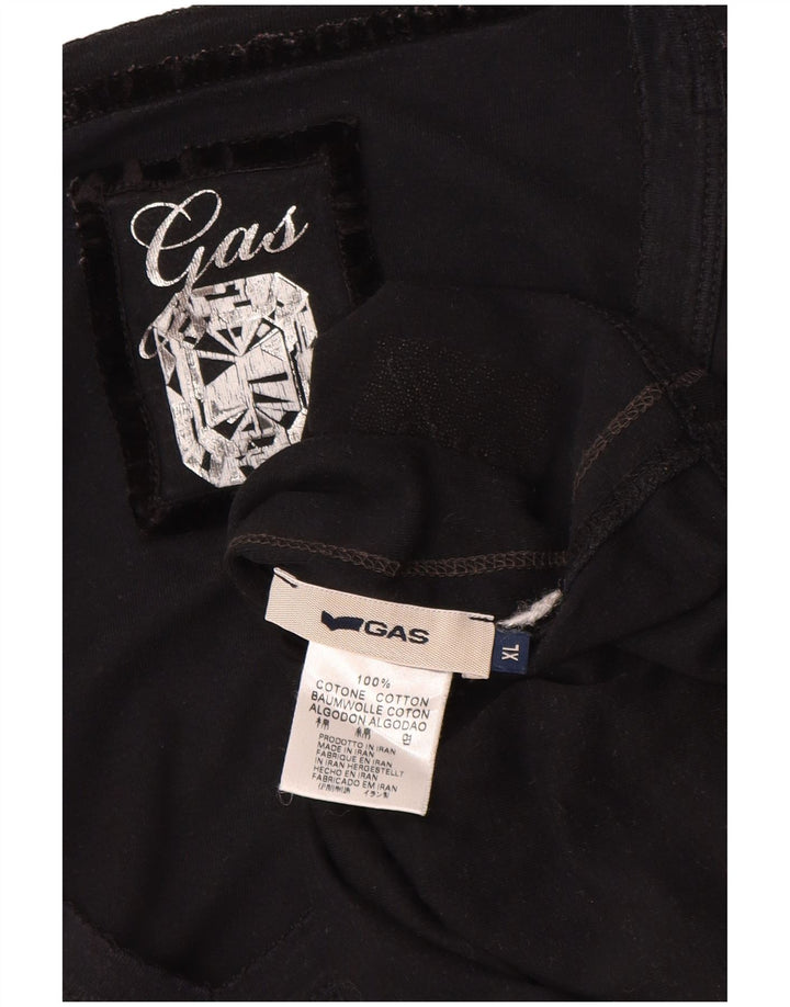 Γυναικείο μπλουζάκι GAS μακρυμάνικο UK 18 XL μαύρο βαμβακερό