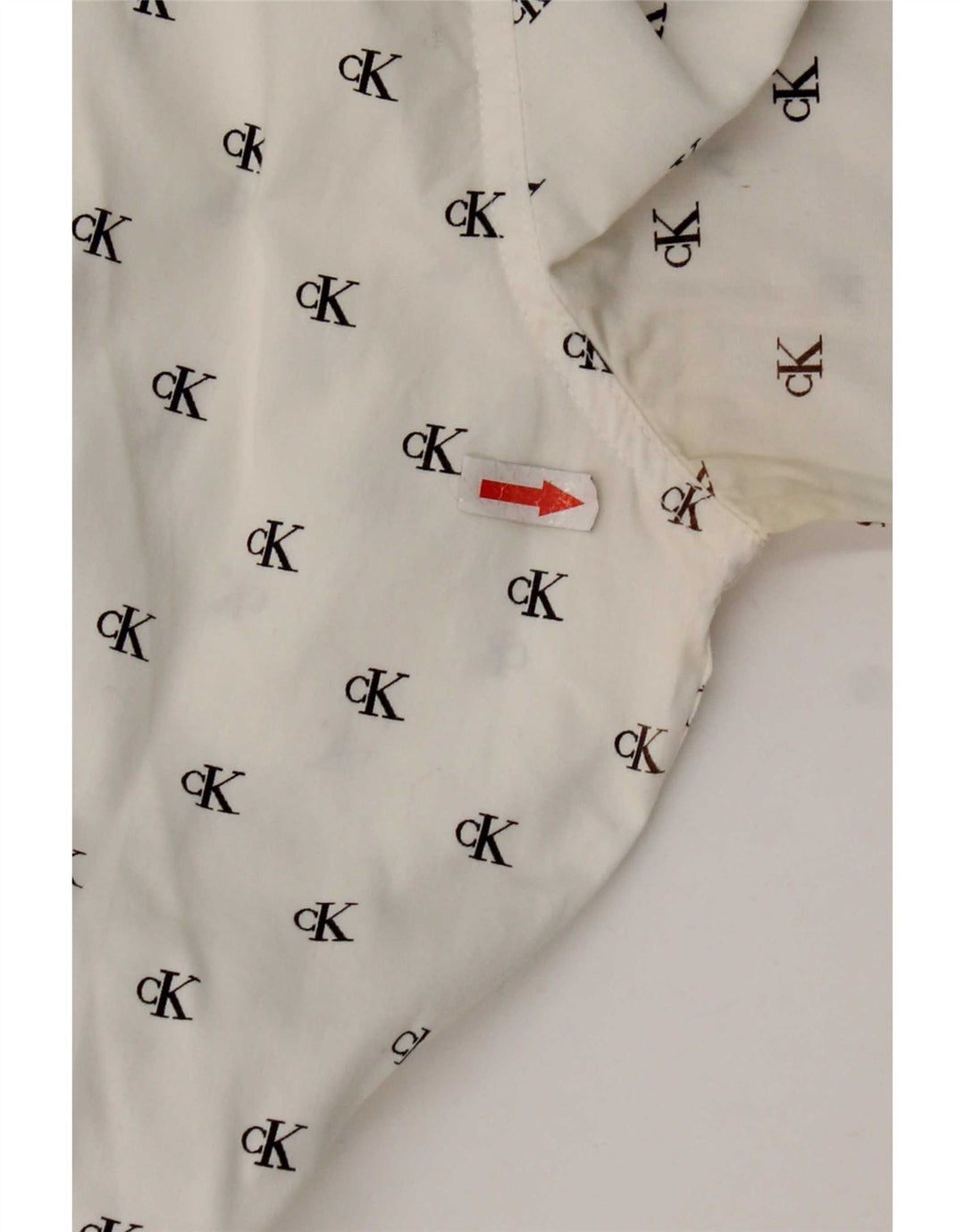 Ανδρικό πουκάμισο Calvin Klein Jeans Graphic Slim Fit, μεσαίο λευκό βαμβακερό
