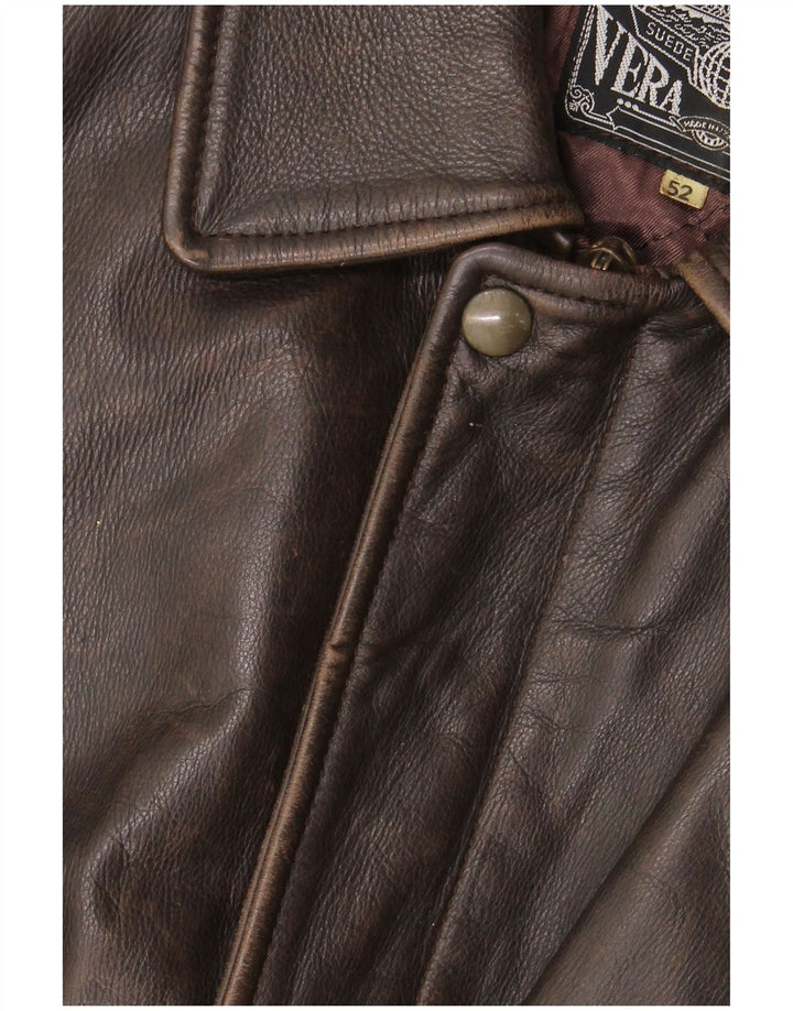 Vintage Ανδρικό Δερμάτινο Μπουφάν IT 52 XL Καφέ Δερμάτινο