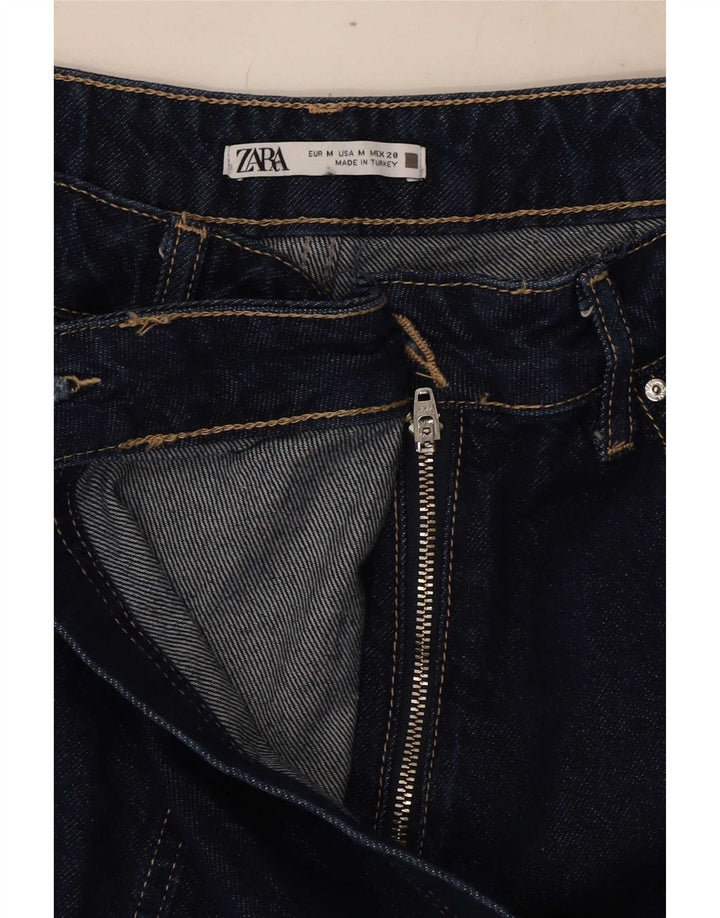Zara Γυναικείο τζιν σορτς Medium W28 Navy Blue Βαμβακερό