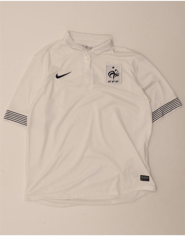 Nike Mens France National Rugby Graphic Polo πουκάμισο XL Λευκό ριγέ