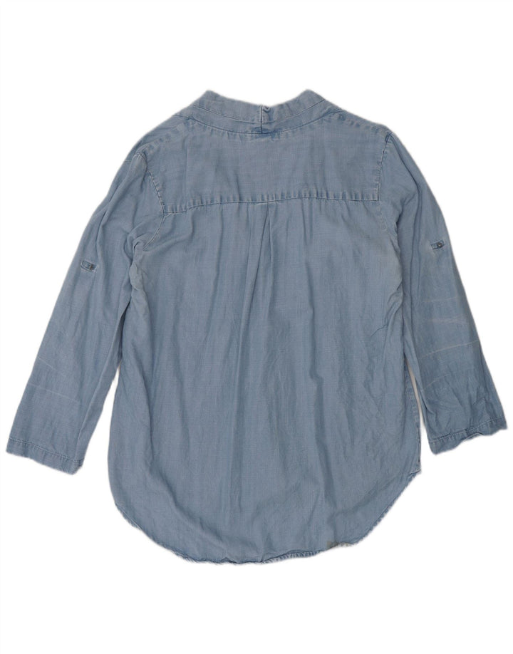 MOSSIMO Womens Long Sleeve Blouse Top UK 16 Large Blue Lyocell Vintage Mossimo and Second-Hand Mossimo from Messina Hembry 