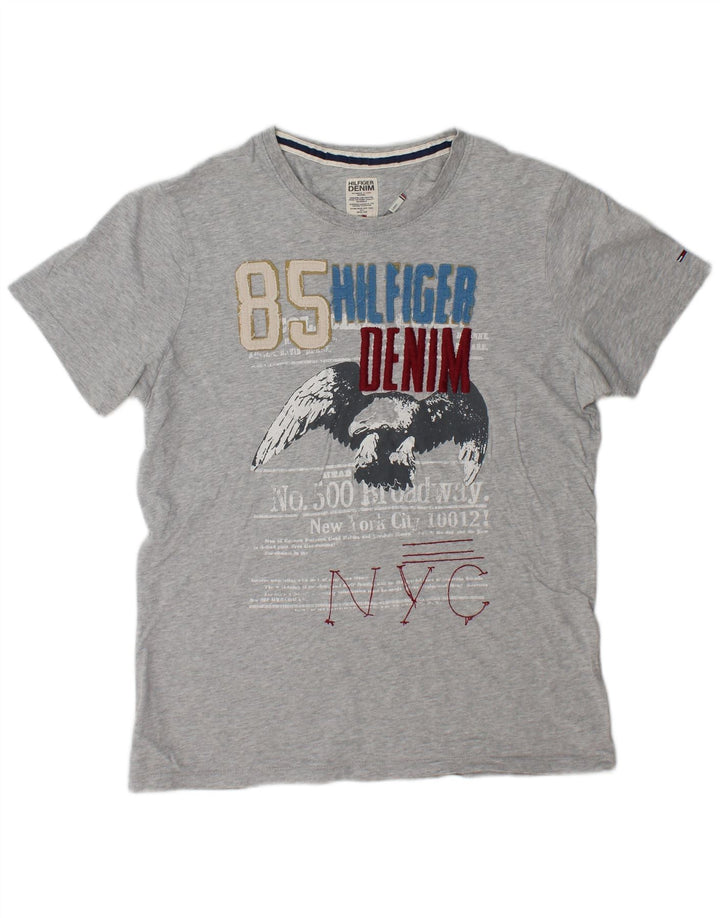 Ανδρικό γραφικό μπλουζάκι Tommy Hilfiger Top Large Grey