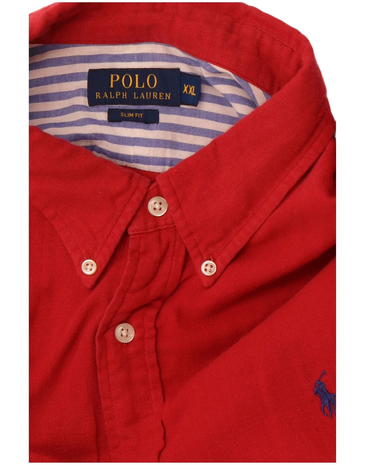 RALPH LAUREN Ανδρικό πουκάμισο Slim Fit 2XL Κόκκινο