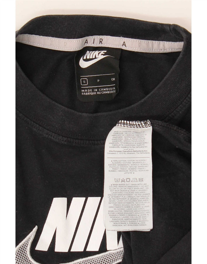 Ανδρικό γραφικό μπλουζάκι Nike, μικρό μαύρο βαμβακερό