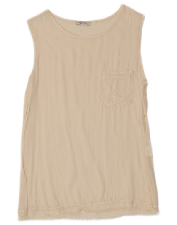Motel Γυναικείο γιλέκο τοπ UK 10 Small Beige Viscose