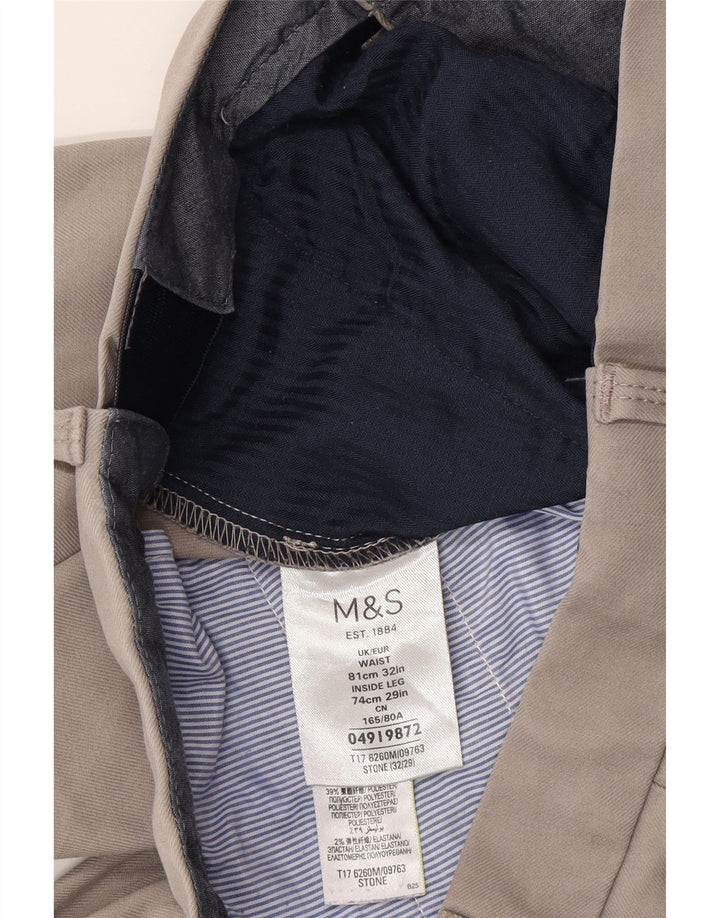 Marks & Spencer Ανδρικό ίσιο παντελόνι W32 L28 Γκρι βαμβακερό